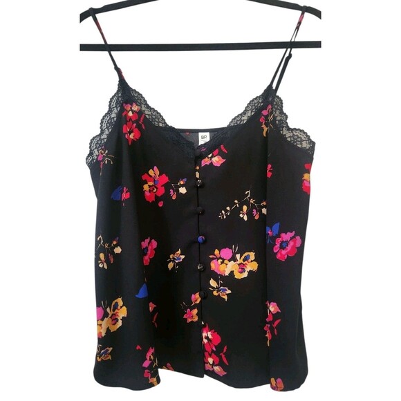 bp Tops - BP. Nordstrom Size Small Black Floral Lace Trim Cami Tank Top Feminine Trendy